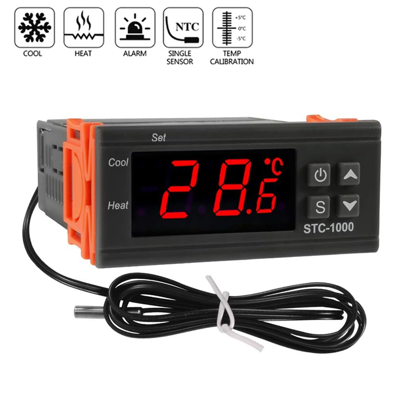 Lab Incubator - สมาร์ท STC-1000 เครื่องควบคุมอุณหภูมิ LED เทอร์โมสตัทดิจิตอล เครื่องควบคุมอุณหภูมิ