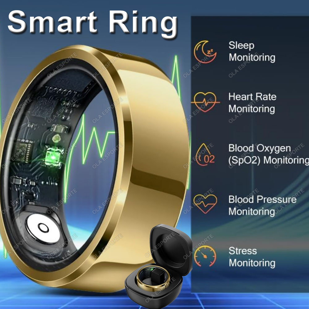 Blood Pressure Monitor - แหวนอัจฉริยะพร้อมกล่องชาร์จ, อุปกรณ์ติดตามการออกกำลังกาย, รองรับโหมดกีฬาหลากหลายประเภท, วัดความดันโลหิต, ติดตามการนอนหลับ, แหวนอัจฉริยะสำหรับระบบปฏิบัติการแอนดรอยด์และไอโอเอส