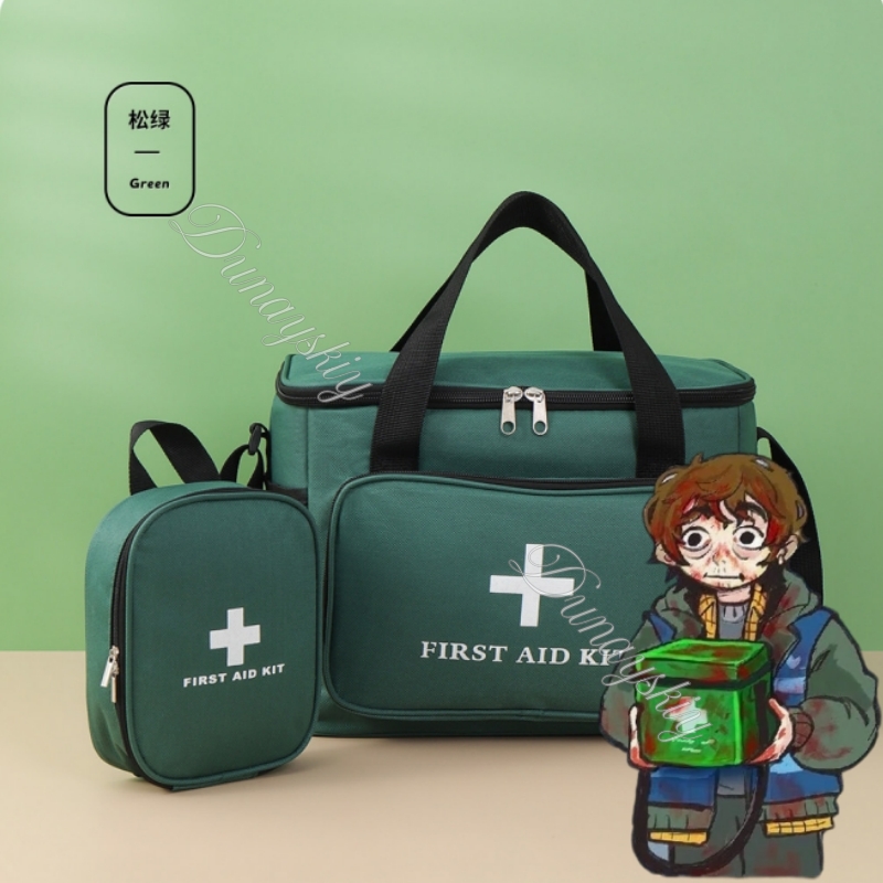 First Aid Kit - กระเป๋าชุดปฐมพยาบาลสีเขียว กระเป๋าถือและสะพายข้างสไตล์ไบรอันจากภาพยนตร์ อุปกรณ์ประกอบฉากคอสเพลย์ฮาโลวีน อุปกรณ์ประกอบชุด RE Outbreak