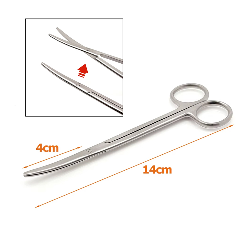 Medical Scissors - 14 ซม.TC Metzenbaum กรรไกรโค้ง BLUNT แคบเคล็ดลับสําหรับทันตกรรมศัลยกรรม
