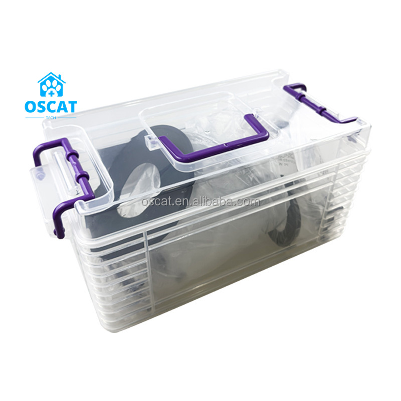 Surgical Mask - หน้ากากผ่าตัดแบบใช้แล้วทิ้งสำหรับสัตว์ OSCAT ทำจาก PVC ปิดคลุมทั้งใบหน้า พร้อมแผ่นรองอากาศนุ่มและห่วงแขวน