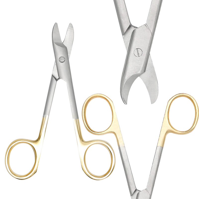 Medical Scissors - 1 PC โลหะมงกุฎกรรไกรสแตนเลสทันตกรรมกรรไกรโค้ง/ตรงหัวเครื่องมือผ่าตัดจัดฟันเครื่องมือ