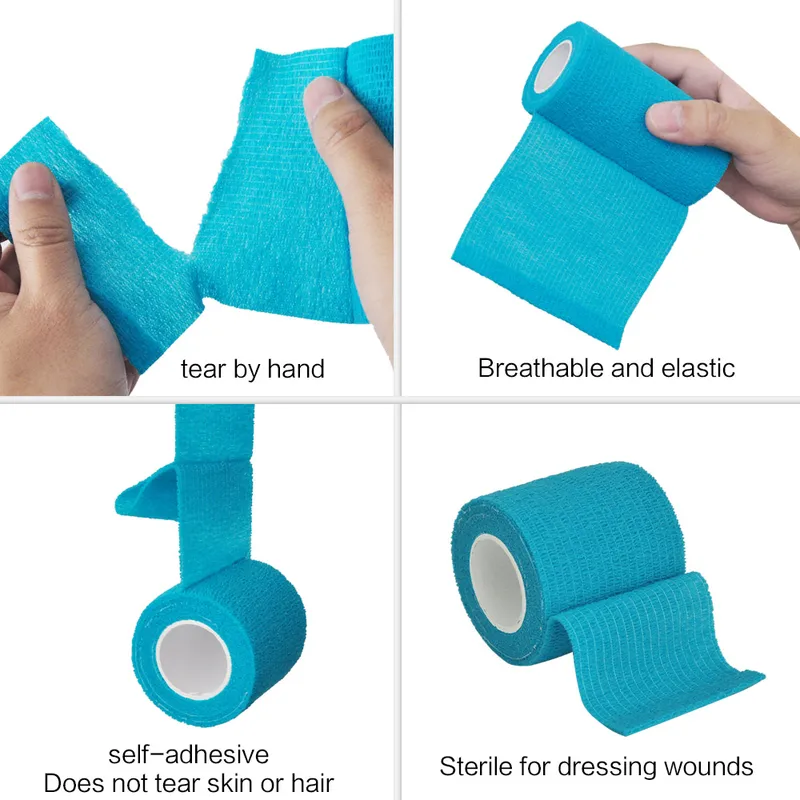 1/15pcs 4.8m สีฟ้ากีฬา Self กา - Medical Tape บทวิจารณ์และราคา